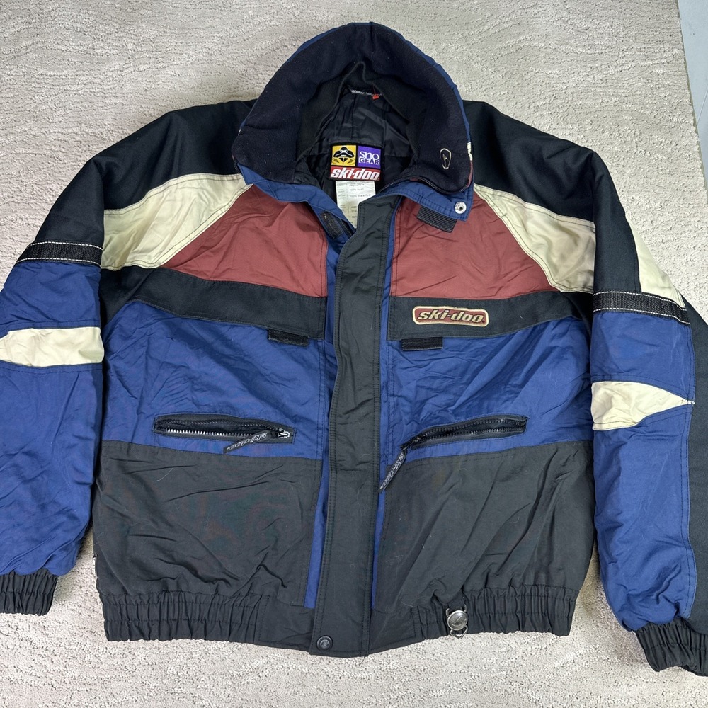 Men's Vintage XXL Ski-Doo Snowmobile Riding Jacket Pockets‎ Heavy Bombardier
